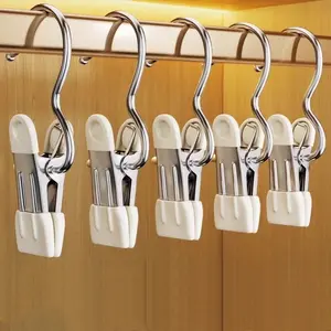 Spinning Top Hangers clips 20pcs  360° Rotating for Clothes Hats Pants Travel Hooks Smooth Plastic Clips Space Saving Durable Hanging Organiser drying clips multipurpose clips mini clothes hooks Space-Saving Storage Hook hair hanger spinning