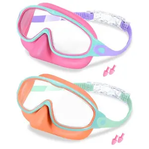 Best-selling children's swimming goggles, adult large-frame nose-protecting waterproof anti-fog high-definition swimming goggles