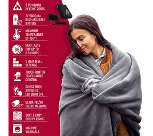 ActionHeat 7V Battery Heated Plush Throw Blanket