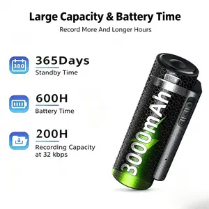 Mini Magnetic Voice Recorder with AI-Intelligent Noise Reduction, 200 Hours Recording, 356 Days Standby Device for Meetings/Interviews/Classroom…