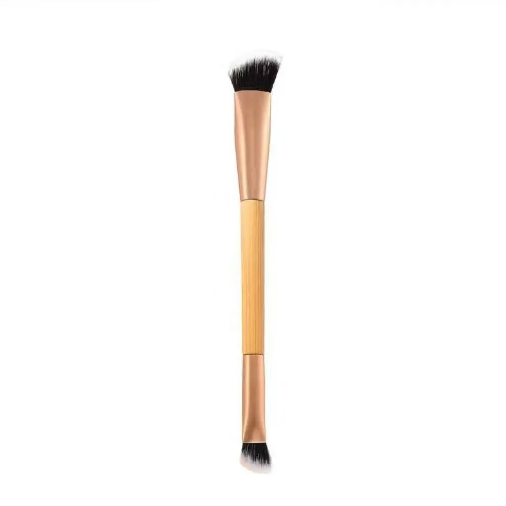 DUcare 1Pcs Dual-End Synthetic Bristle Face Brush - Foundation, Powder Buffer, Contour, Blending, Concealer, Bronzer, Highlighter Application Tool