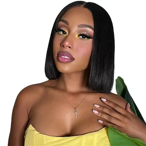 Wiggins Hair Ready And Go Glueless Wig Straight 4x7 Bob Wig Human Hair Glueless Wigs 5x7 Ready To Wear Beginners Friendly