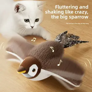 Hot-selling Electric Shaking Bird, Cat and Dog Toy, Bird Sound Simulation Toy, Cat Self-Entertainment Teaser Wand, Birthday Gift