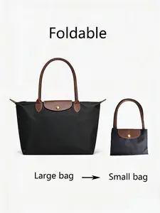 2PCS Women's Foldable Handbag Set, Casual Oxford Cloth Bags, Lightweight & Durable, Large Capacity, Includes 2 Inner Pockets, Perfect for Travel