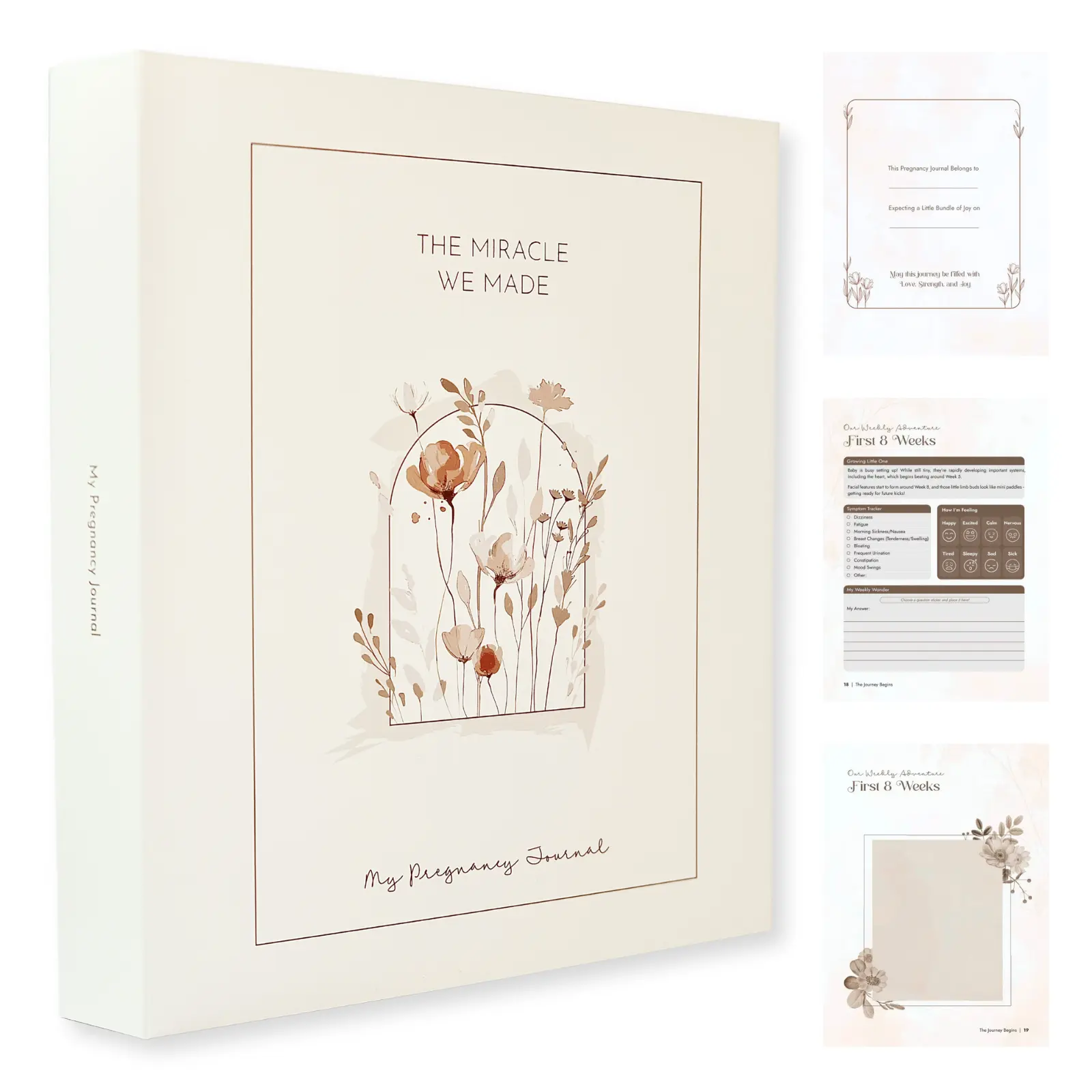 Pregnancy Journal and Notebook for Moms-to-be: A Keepsake Memory Book and Tracker for Expecting Women, Organized Diary and Album to Record Baby and Moms Journey, Growing Milestones, and First Moments, 118 Pages