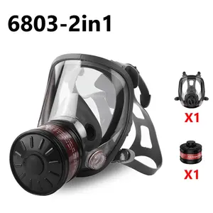 Full Face Gas Mask Survival Chemical Respirator, 40mm Filter Activated Carbon, Full Face Respirator for Safety Protection, Essential Gear