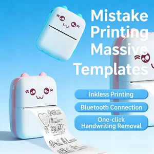 Portable Mini Printer, Cartoon Wireless Photo Printer, Thermal Printer for Home Office School, Educational Toy for Boys & Girls