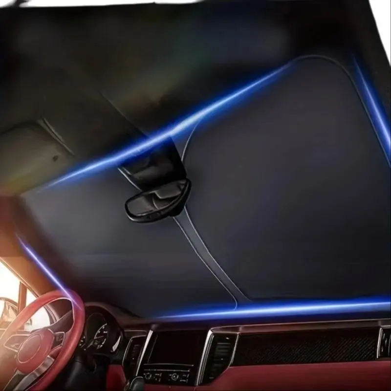Car Sunshade, Folding Front Window Privacy Visor, Heat Protection UV Folding Front Window Privacy Visor Accessory for Tesla Model 3 Model Y, Car Accessories