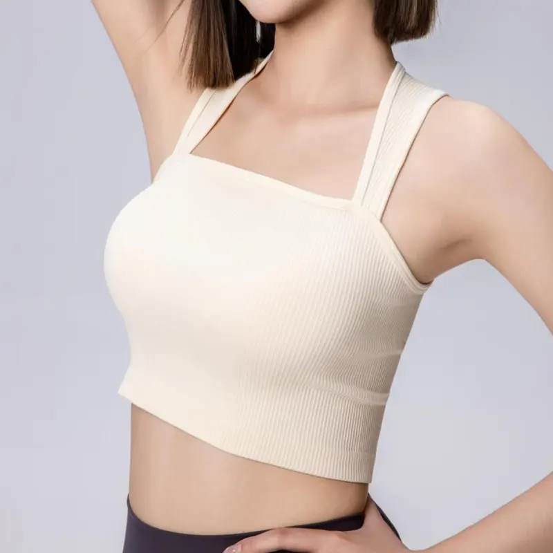 SUNVADUN Women’s Ribbed Square Neck Mini Crop Tank Top - Sleeveless Slim Fit Stretch Casual Comfy Cami, Women’s Underwear, All Seasons Machine Washable, Y2K Clean Girl Style Summer Streetwear Essential