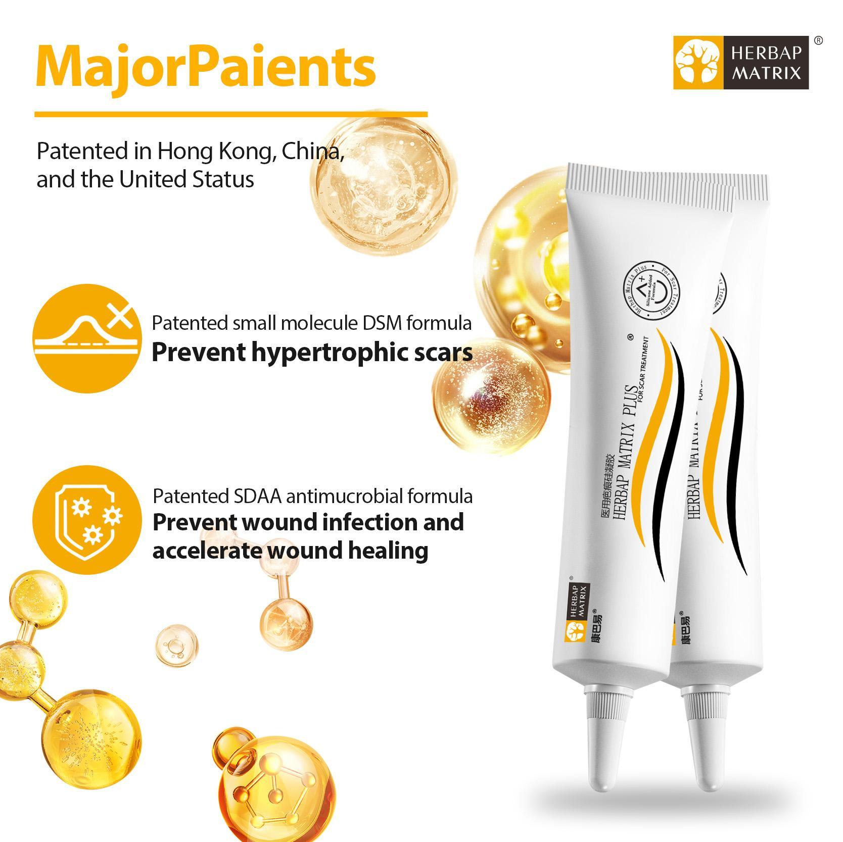 【HERBAP MATRIX Plus】Professional Silicone Scar Treatment for Stretch Marks, C‑Section, Acne Scars & Acne Marks | Helps Prevent Scar Thickening | Face & Body | GMPC ISO 9001 Acne Old Scar Removal Cream for Face & Body | Fades DarkScars Serums, Skin Repair