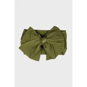 nylon big bow headband || olive