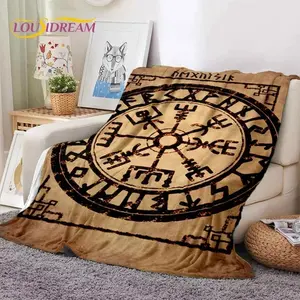 Nordic Viking Odin Valhalla Valknut Soft Flannel Blanket for Beds Bedroom Sofa Picnic,Throw Blanket for Outdoor Leisure Nap Gift  Lightweight, skin-friendly, breathable, and soft.