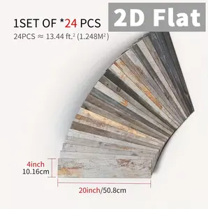 Rustic Style Wood Grain Stickers 24pcs 4x20 Inches Peel And Stick Waterproof Wall Deco Self Adhesive Backsplash Home Decoration