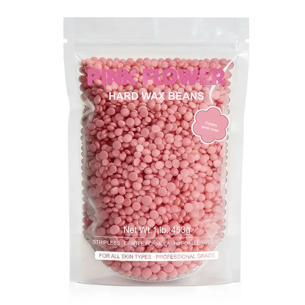 Hard wax beads - 1lb, rose , sensitive skin, stripless wax for Brazilian, face, bikini, beads for wax warmers, hard wax refill