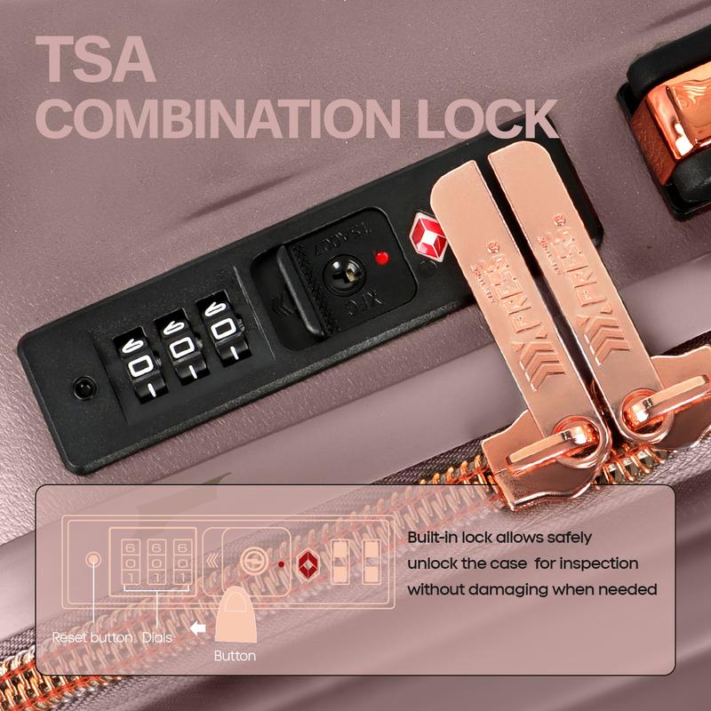 New York Xpress  Stylish Travel Luggage Set - PP Material, TSA Lock, 8-Wheel Spinner - Multiple Colors for Men & Women luggage