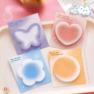 Cute Flower & Butterfly & Heart & Round Shaped Note Paper, 4/8 Counts 120 Sheets Message Note Paper, Office Stationery & Supplies