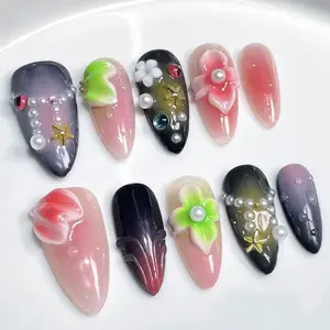 Handmade Acrylic Press On Nails - Assorted Designs with Unique Shapes and Colors