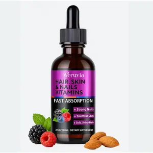 Liquid Biotin 5000mcg Drops – 80,000mcg Hair Growth Vitamins with Astragalus Collagen & Keratin, Extra Strength Hair Skin and Nails Vitamins - Biotin and Collagen Supplements for Women & Men - 2 fl oz