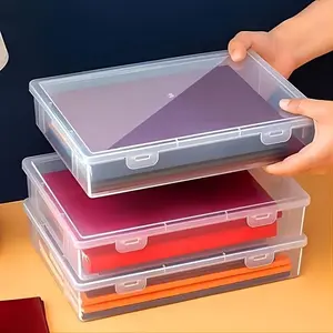 Clear Plastic File Storage Box, 3 Counts/set Multipurpose Non-waterproof File Magazine Holder, Desk Organizer for Home Office School, Files Organizer