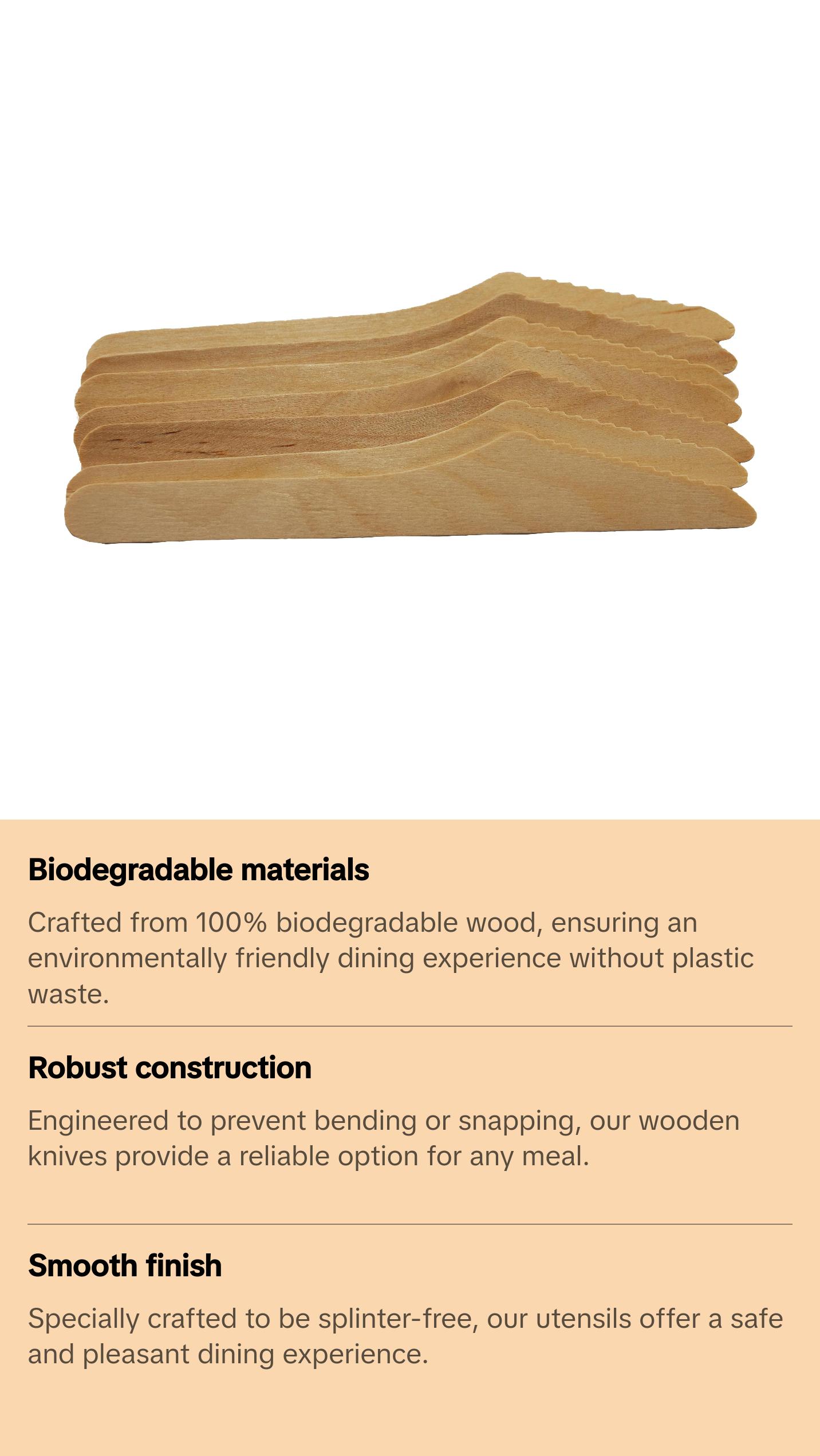 HARSHU Disposable Wooden Knife Set (100 per pack) HARSHU Disposable Wooden Knife Set (100 per pack)