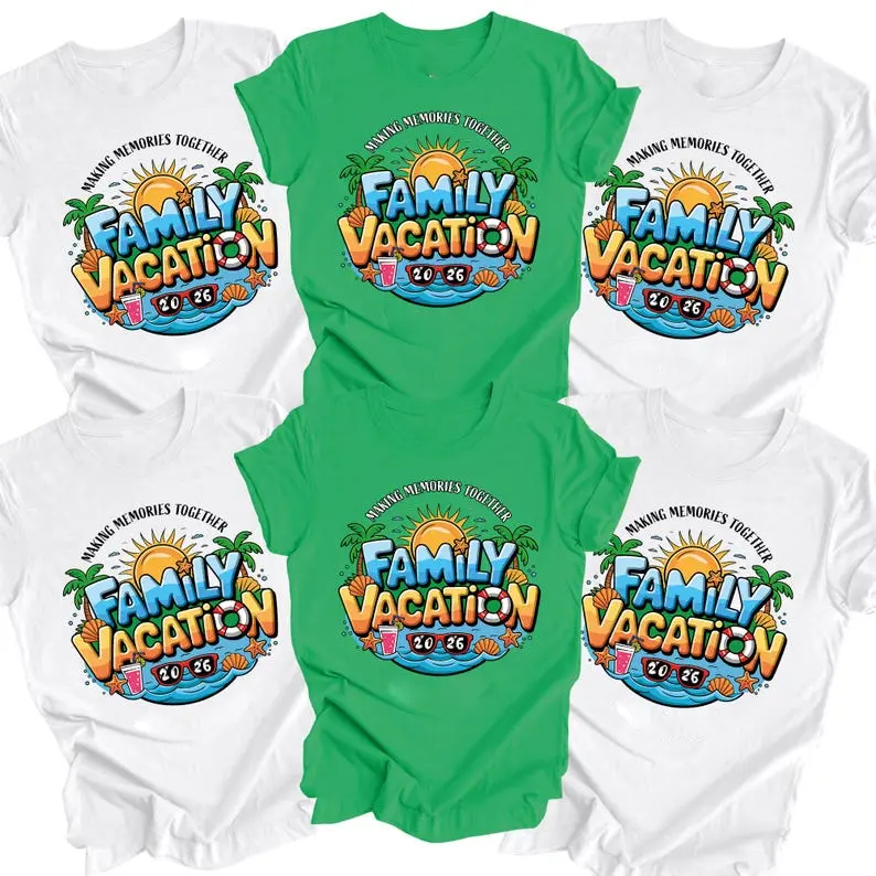 [FREESHIP] Family Matching Tee, Family Vacation 2026 T-shirt, Creating Memories Together Shirts, Family Vacation Shirts, Family Beach Trip Shirt, Casual Unisex T-Shirt, Soft Comfortable Short Sleeve, Unisex Adult