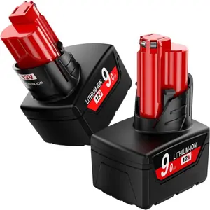 Battery Replacement for Milwaukee M12: 12v Lithium-ion 9.0Ah Batteries Compatible with 48-11-2440 48-11-2402 48-11-2411 48-11-2420 Cordless Power Tools