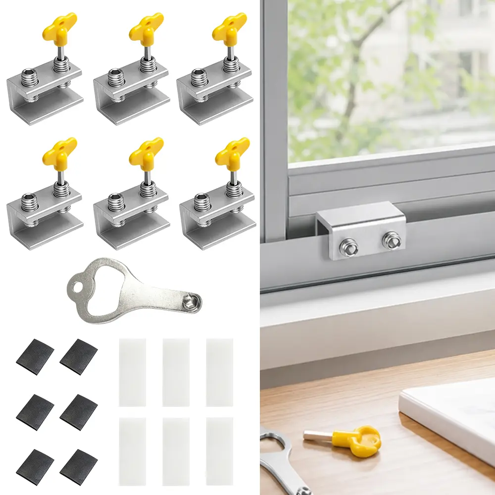 6 Sets Window Security Locks, Adjustable Vent Aluminum Stopper Window Locks for Up and Down Windows & Horizontal Windows, Sturdy Sliding Window Locks Protect Your Home and Pets - Home Improvement.