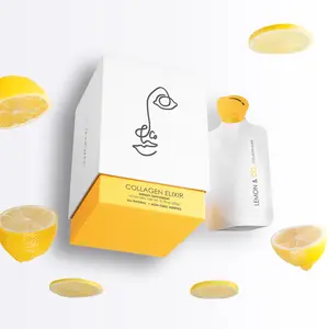 Lemon Collagen Elixir - High-Strength Collagen Water with Vitamin C and Organic Lemons. For Skin, Hair & Nails and Health - Premium Dietary Supplement