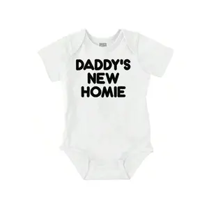 Baby Boy Cool Daddy's New Homie Fathers Day Romper Brisco Brands