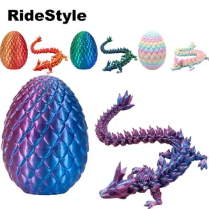 4Pcs / 1Pcs 3D Printed Dragon Eggs with Laser Color Dragon, Articulated Toys, Easter Fidget Toy Basket Stuffers for Kids Party Favors, Easter Egg Hunt, Classroom Prize Supplies easter gifts for kids