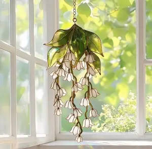 Acrylic Lily Of The Valley Suncatcher, Acrylic Wildflower Window Hanging Decor, Floral Glass Ornament, Botanical Garden Sun Catcher, Spring Home Decor, Birth Flower Gift For Mom, Gift For Women