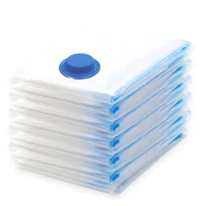 Clothing Vacuum Compression Storage Bag, 100x80cm Extra Large Reusable Sealed Bag, Travel Space Saving Dual Zipper Bag, Space Saver Compression, for Quilts Bedding Pillows, Vacuum Sealer Bags