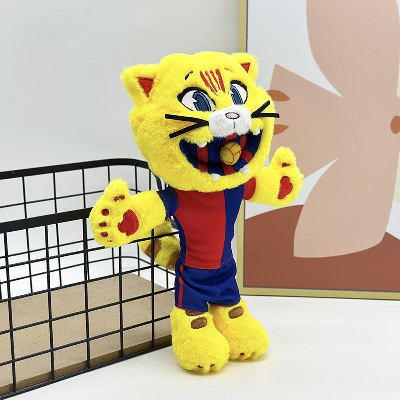 2026 Football Club Mascot 31cm Yellow Cat Plush Stuffed Animal Doll Soft Toy For Football Fans Adults Collection Souveni #YYC