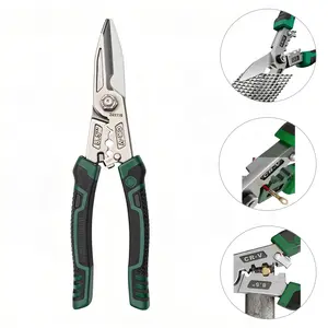 5 in 1 Industrial Grade Heavy Duty Stainless Steel Tin Snips, with Specialized Wire Stripper and Crimper.for Cutting Tool for Light Steel Keel, Cable Scissors, Sheet Metal, Cutting and Pulling Wires.