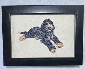 BerneDoodle Goldendoodle Labradoodle Dog Machine Embroidered and Framed! Unique Canine Charm Tabletop Decor for Home or Office! Other Designs and Breeds Available! Desktop Decoration Signs
