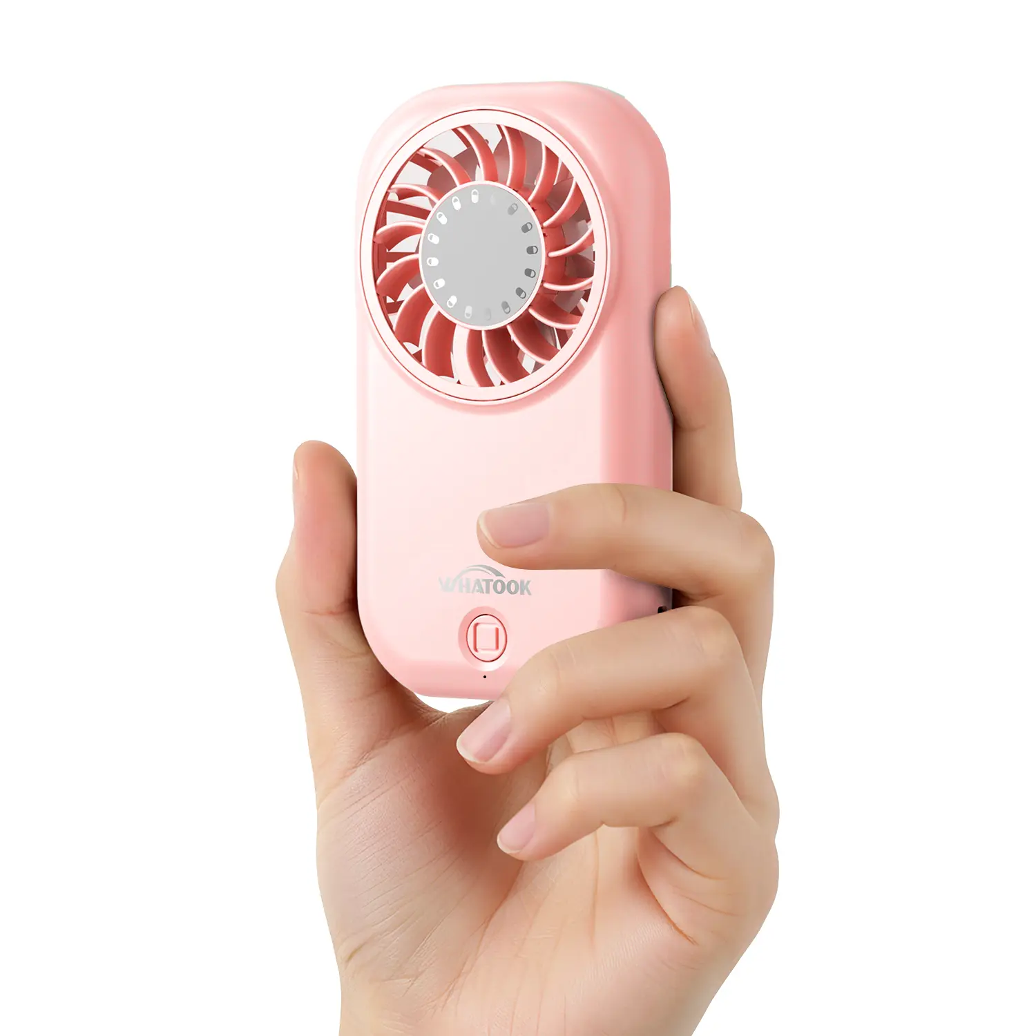 WHATOOK Portable Mini Handheld Pocket Fan, 11000 RPM High-Speed 5-Speed Ultra-Lightweight (56g) USB-C Rechargeable Personal Fan for Women's Makeup, Travel, Portable Fan