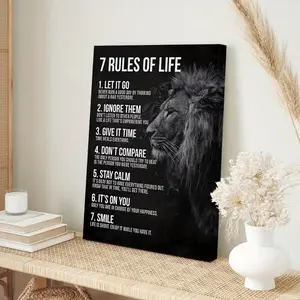 7 Rules Of Life Wall Art, Inspirational Poster with Motivational Quotes, Ideal Positive Decor for Classroom, Bedroom, and Home Office, Ornaments, Unframed Art Print