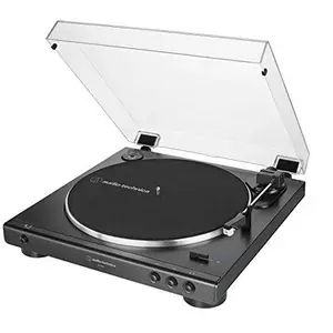 Audio-Technica AT-LP60X-BK Fully Automatic Belt-Drive Stereo Turntable, Black, Hi-Fidelity, Plays 33 -1/3 and 45 RPM Vinyl Records, Dust Cover, Anti-Resonance, Die-Cast Aluminum Platter