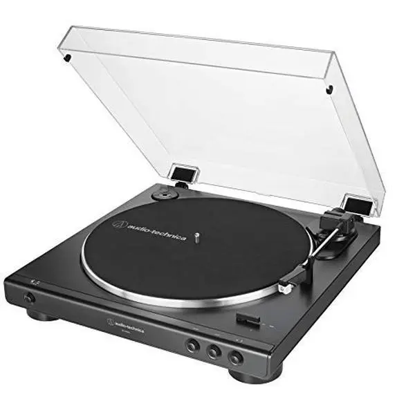 Audio-Technica AT-LP60X-BK Fully Automatic Belt-Drive Stereo Turntable (Black) - Hi-Fidelity Vinyl Player, 33-1/3 & 45 RPM, Dust Cover, Anti-Resonance, Die-Cast Aluminum Platter, Detachable, Redesigned Tone Arm Base