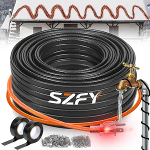 100FT Heat Tape for Water Pipes, -40°F Deicing Cable,Pipe Heating Cables for Roof,Gutter，Farm，Freeze Protetion Heat Trace Cable, Heated Water Hose,Plumbing Fixtures,120V 5W/FT