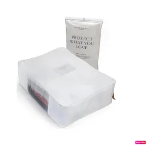 Luxury Cotton Sweater Storage Bag | Fits 7 Fine Knit Sweaters | 18 Inch With Zip | Certified Organic Cotton Cashmere Garment Bag | Breathable Clothes Storage | White Organizer for Sweaters and Linen | Certified Carbon Neutral