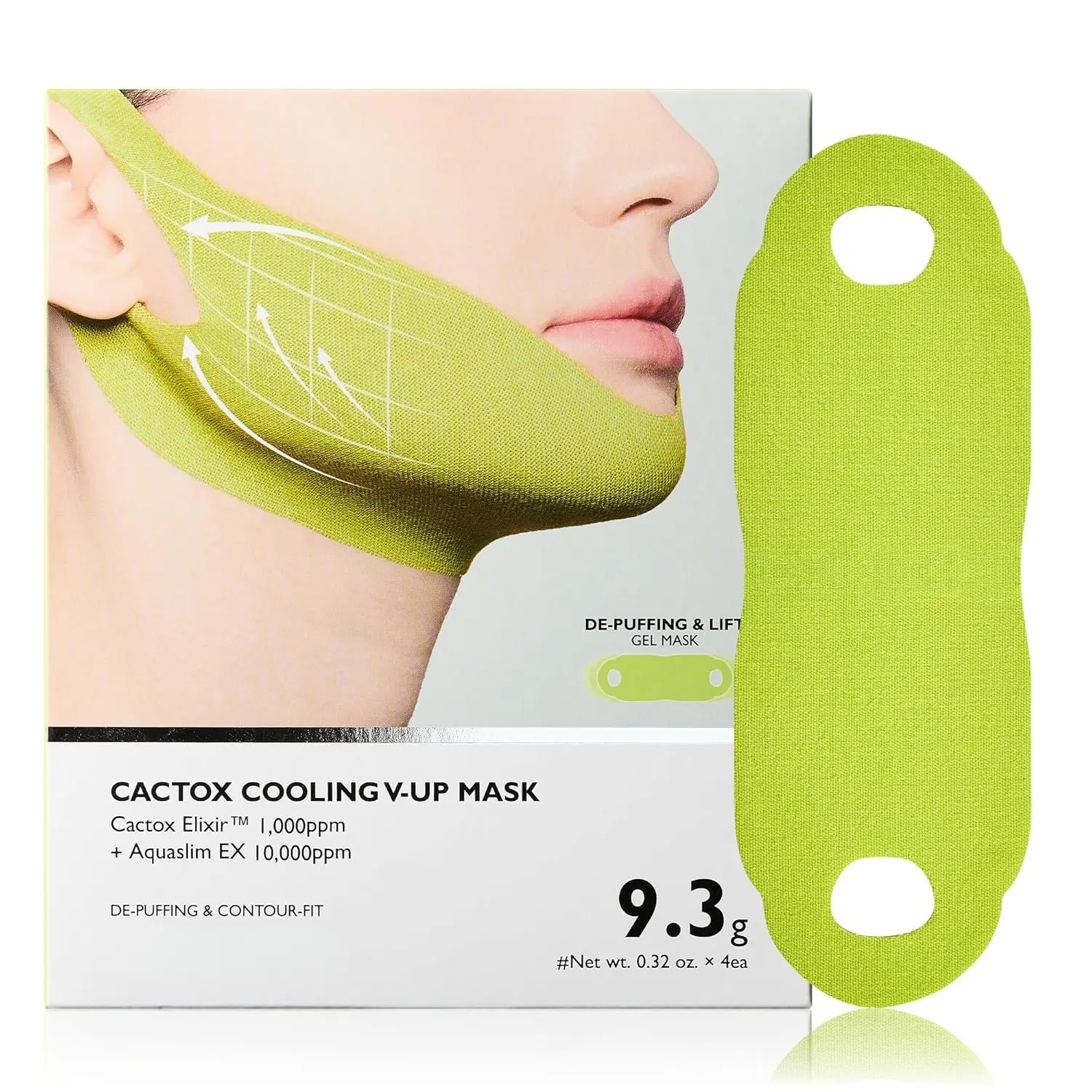 V-lifting band with a refreshing cactus effect: reduces swelling and tightens pores for visible pore care and skin repair
