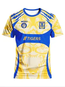 Men's National Team Football Jersey, Tiger Pattern Sportswear, Breathable Round Neck, Casual Outdoor Training Top, Gift Idea