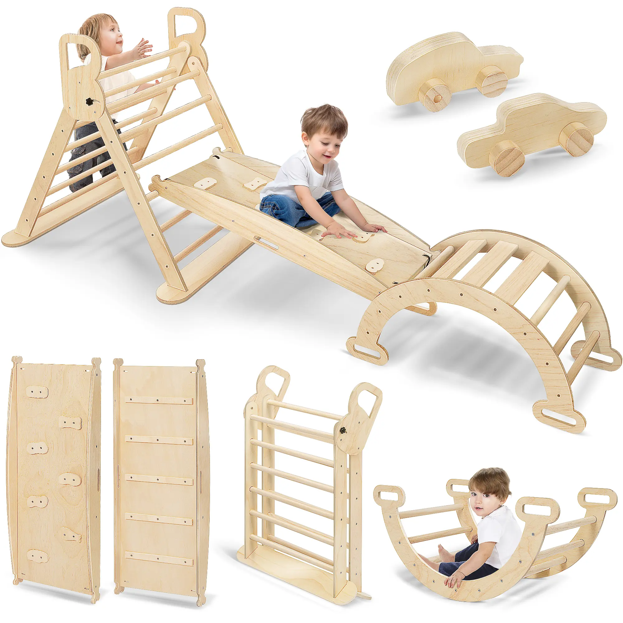 10-in-1 Wooden Pikler Climbing Set | Montessori Indoor Toddler Play ...