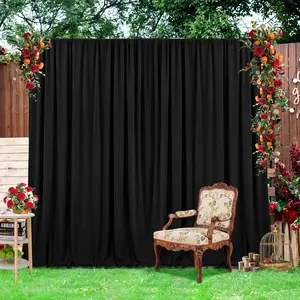 8 Panels 5ft X 10ft Black Drape For Backdrop Halloween Thick Solid Fabric Cloth Backdrop 40ft X 10ft Black Backdrop Curtains