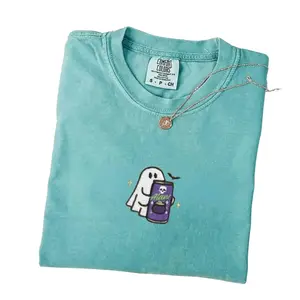 Embroidered Spooky Ghost Alani Halloween T-Shirt | Cute Cozy Comfort Colors Sweatshirt