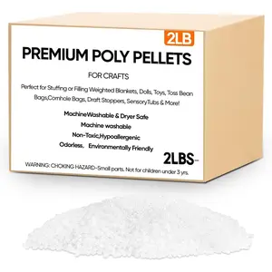 2 lb Poly Pellets Weighted Stuffing Beads,Plastic Pellets Weighted for Stuffed ,Poly for Bean Bags, Crafts,Doll and Blankets