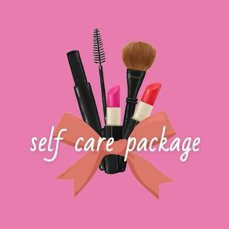 Self Care Package - Skincare & Skin Repair with Makeup Brushes, Lip Patches, and Lipstick in Pink Packaging