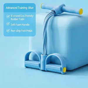 Multi-functional Pedal Resistance Band Trainer – Portable Foot Pedal Fitness Equipment Home Gym Full Body Workout Machine, Exercise Sit-ups, Yoga, Abdominal Training