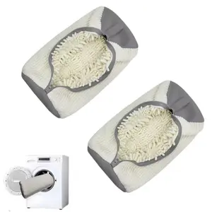 2 Pieces Shoe Washing Machine Bags Washing Machine and Dryer Shoe Laundry Bags New Lazy Shoe Washing Bags Cylindrical Washing Machine Polyester Cotton Laundry Bags Shoe Protection Anti-Deformation Washing Care Bags